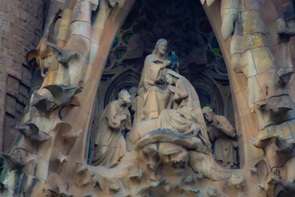 Detalhes Sagrada Família Barcelona Espanha — Fotografia de Stock