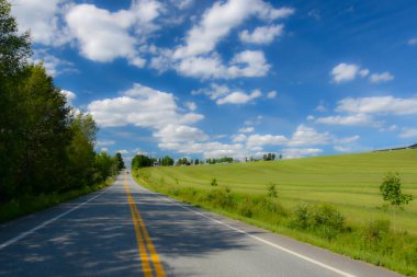 Kırsal kesimde yol doğa arka planında