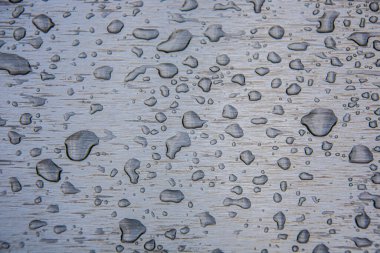 Su cam yüzeyine düşer.