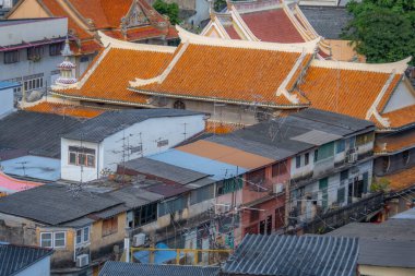 Bangkok, Tayland - 25 Ekim 2025: Hem modern hem de daha yoksul mimarisi ile Tayland 'ın Bangkok kentinin manzarası