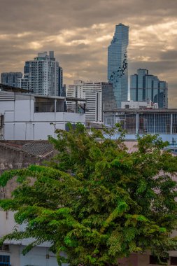 Bangkok, Tayland - 25 Ekim 2025: Bangkok şehir binaları ve mimari manzarası