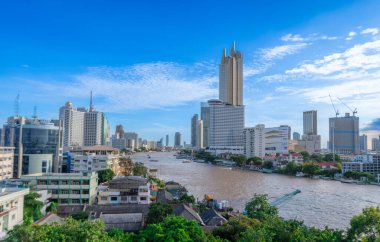 Bangkok, Tayland - 25 Ekim 2025: Hem modern hem de daha yoksul mimarisi ile Tayland 'ın Bangkok kentinin manzarası