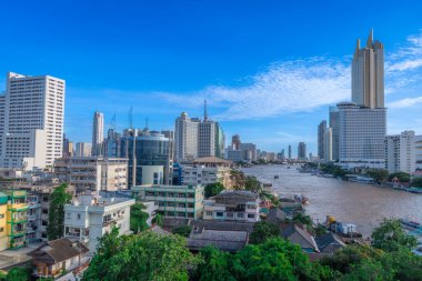 Bangkok, Tayland - 25 Ekim 2025: Hem modern hem de daha yoksul mimarisi ile Tayland 'ın Bangkok kentinin manzarası