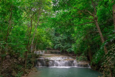The magnificent waterfalls of Erawan National Park, in Kanchanaburi province, Thailand