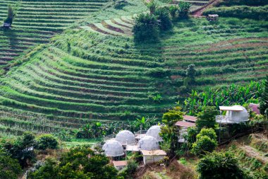 Kuzey Tayland 'daki dağ köyü çevresindeki güzel manzara