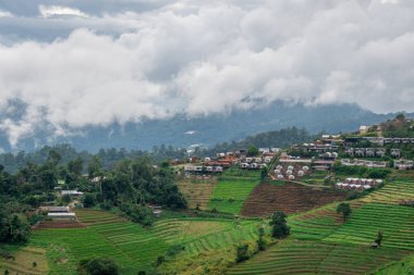 Kuzey Tayland 'daki dağ köyü çevresindeki güzel manzara