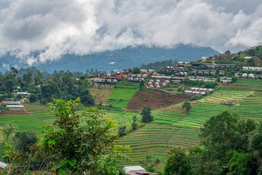 Kuzey Tayland 'daki dağ köyü çevresindeki güzel manzara