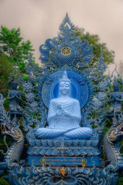 Chiang Rai Tapınağındaki Mavi Buda heykeli.