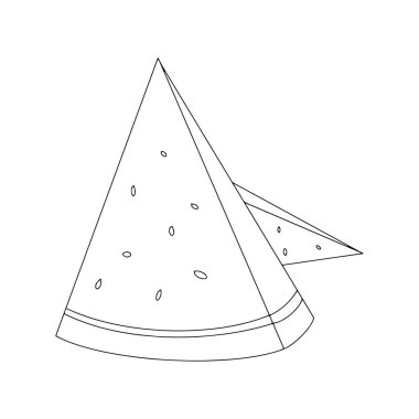 Dilimlenmiş olgun karpuz beyaz arka planda izole edilmiş.