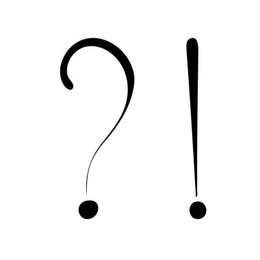 Noktalama işaretleri vektör mürekkep illüstrasyon vektörünü sorgular. Vektör illüstrasyonu