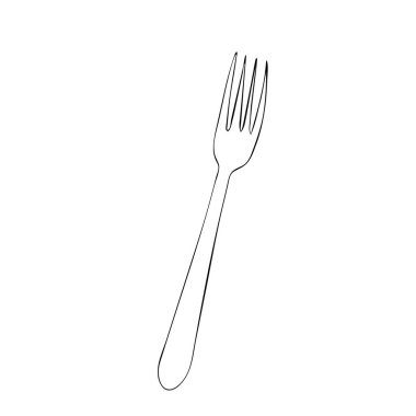 çatal çatal çatal-bıçak grafiği resim taslağı. Vektör illüstrasyonu