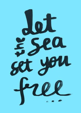 Renkli çizimler el yapımı çizimler Deniz sizi özgür bıraksın