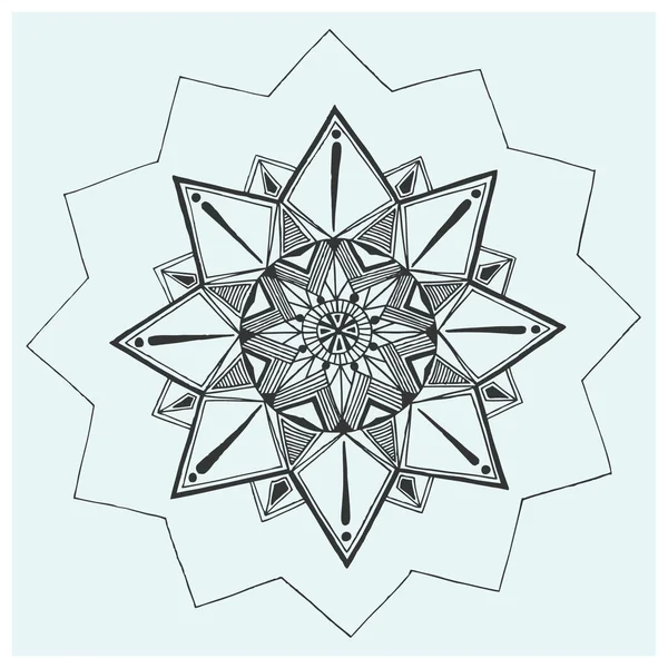 Illustration Geometric Handmade Mandala Straight Strokes — Stock Photo, Image