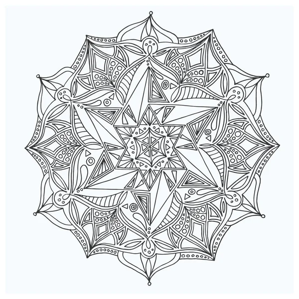 Geometrik Yapımı Düz Dokunuşlu Mandala — Stok fotoğraf