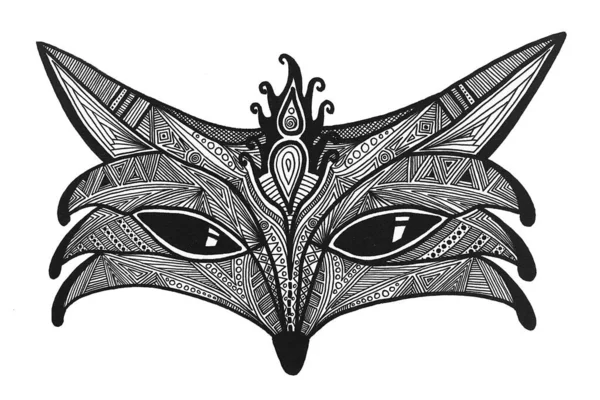 İlham cümlesi: Tilki maskesi siyah illüstrasyon