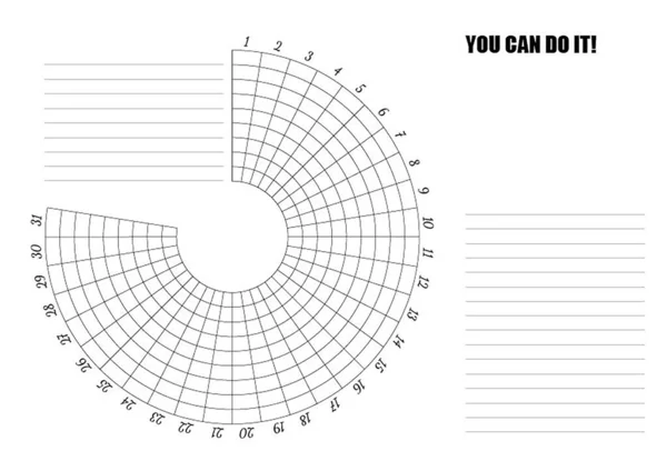 Liste Carte Programme Pour Planifier Vie Cercle Suivi Des Habitudes — Image vectorielle