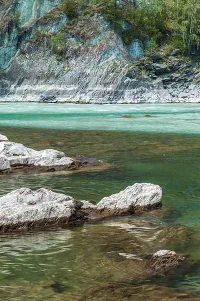 Zusammenfluss katun und chemal — Stockfoto