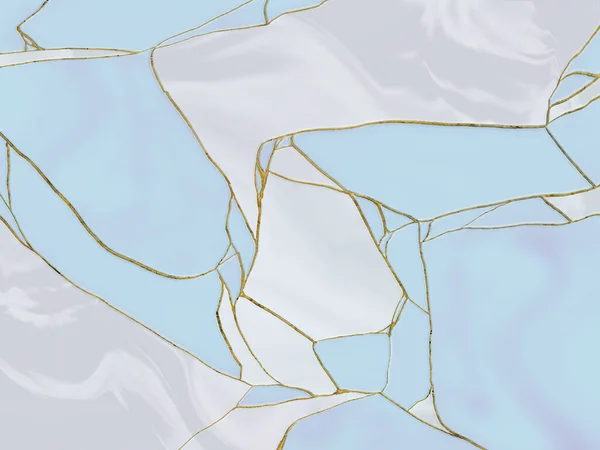 Soyut sanat Mürekkebi serbest akışkan mermer dokusunu, kıvrımlı altın kıvrımlı damarları, Kintsugi tarzı çatlaklarda altın ve tasarım için Craquelure ile boyarlar.