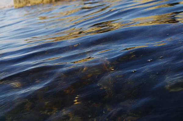 Río Montaña Con Agua Pura Limpia Paisaje Con Ribera Día — Foto de Stock