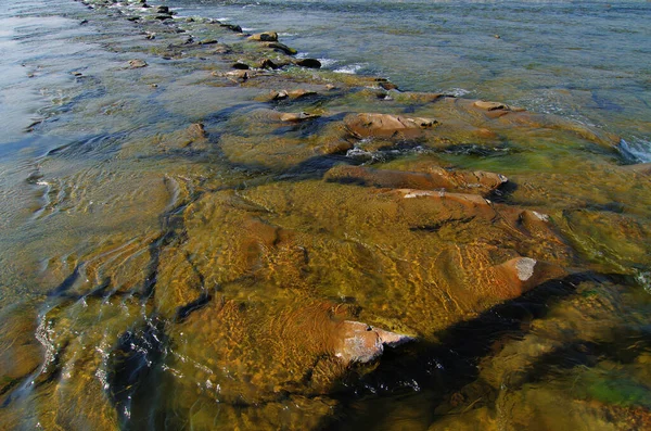 Bergfluss Mit Sauberem Reinem Wasser Landschaft Mit Flussufer Einem Sonnigen — Stockfoto
