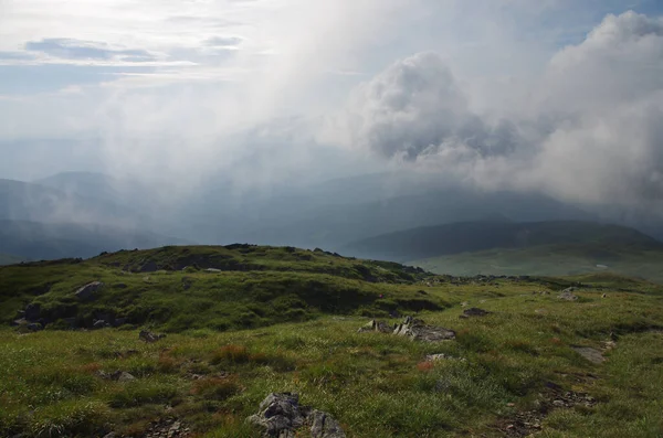 High Mountains Rocks Stones Mountain Panoramic Landscape Clouds Blue Sky — Stock Photo, Image