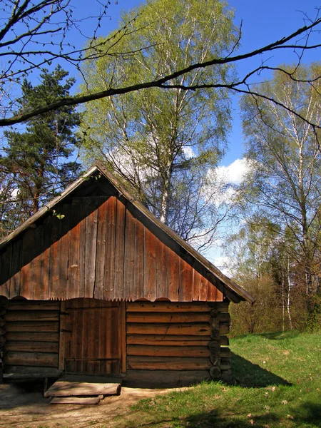 Vernacular Architektury Ludowej Drewniane Domy Miejscowości Górach Lesie Tradycyjna Konstrukcja — Zdjęcie stockowe