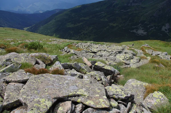 High Mountains Rocks Stones Mountain Panoramic Landscape Clouds Blue Sky — Stock Photo, Image