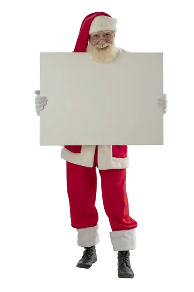 Papai Noel Sobre Fundo Branco Isolado Velho Ator Sênior Com — Fotografia de Stock