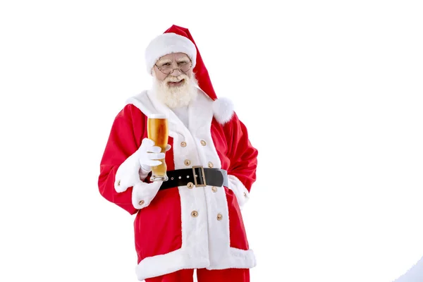 배경에 산타클로스 성탄절에 아버지 역할을 수염을 나이든 — 스톡 사진