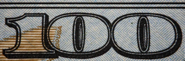 Detail of one hundred dollar banknote close up