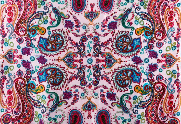 Traditional paisley pattern silk headscarf — Stock Photo, Image