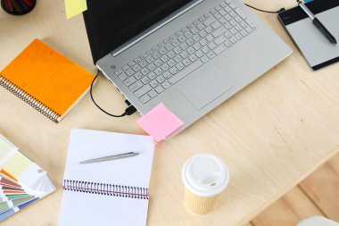Designer workplace from top