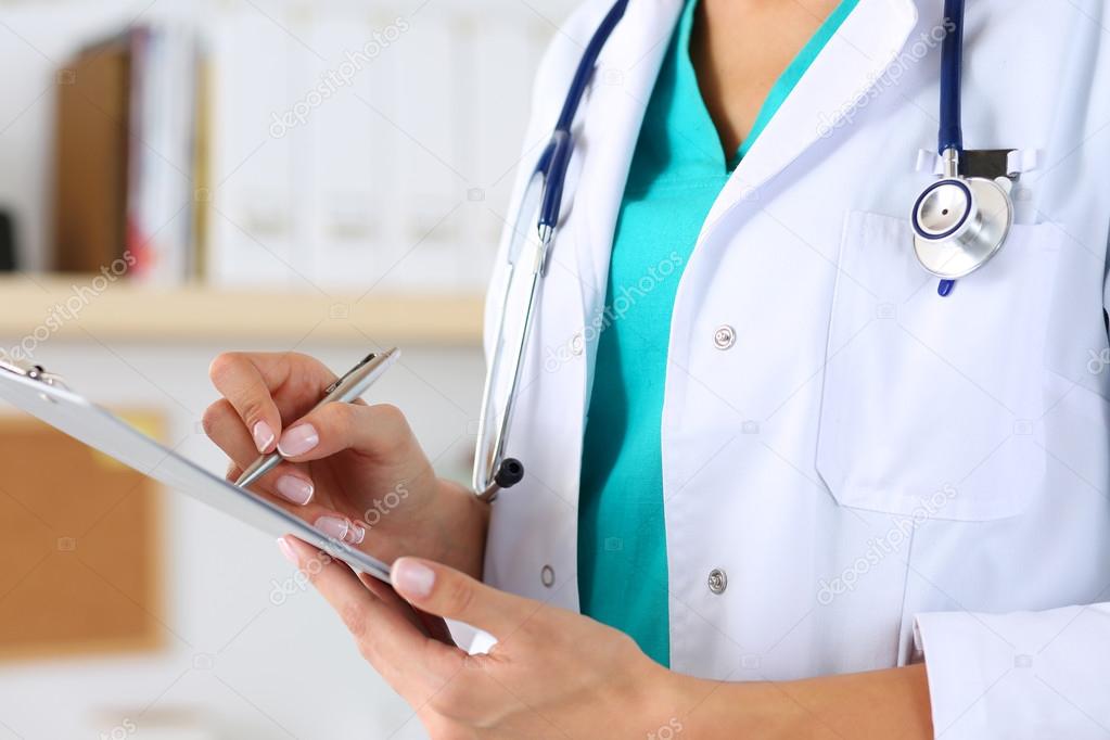 Pretty Female Medicine Doctor Working With Modern Computer