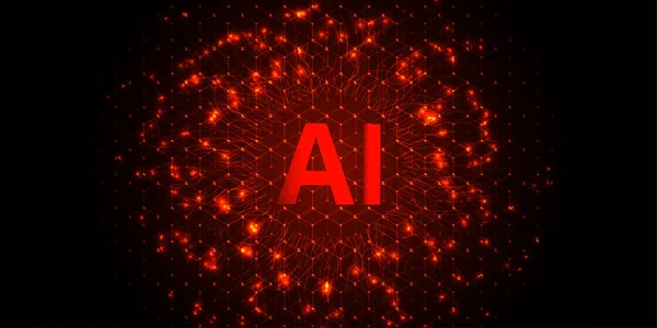 人工智能概念设计 矢量符号Ai 网络技术自动化的抽象概念与未来技术概念设计 — 图库矢量图片