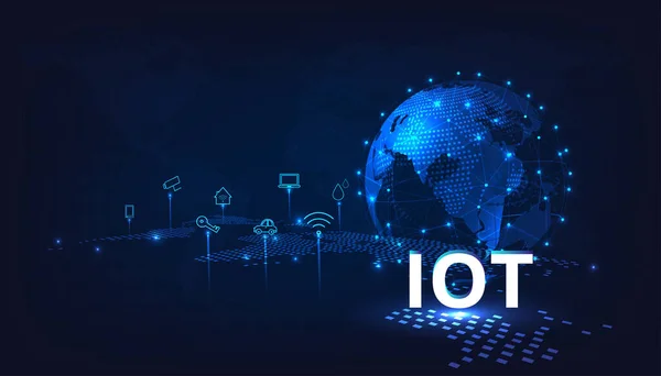 Internet Things Iot Concept Iot Design Global Network Connection Communication — Stok Vektör
