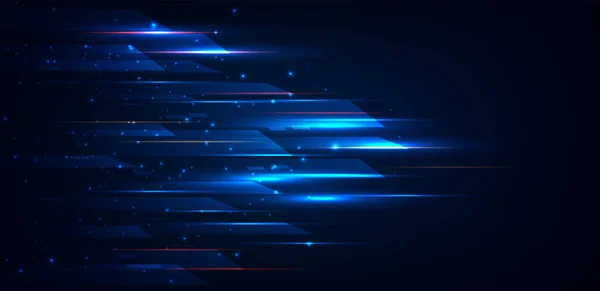 Yüksek hız hareketi tasarım arka plan kavramı. Koyu mavi arkaplan üzerinde hızla hareket eden ışıklar ve kare şekli. Teknoloji arka plan kavramı. Hi-tech.Vector illüstrasyon.