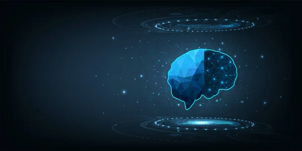 Gráfico Cerebro Sobre Fondo Futurista Innovación Tecnología Pensamiento Creativo Vector — Vector de stock