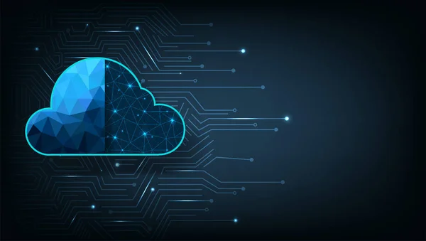 Cloud Technology Illüstrasyon Konsepti Yüksek Hızlı Bağlantı Veri Analizi Bağlı — Stok Vektör