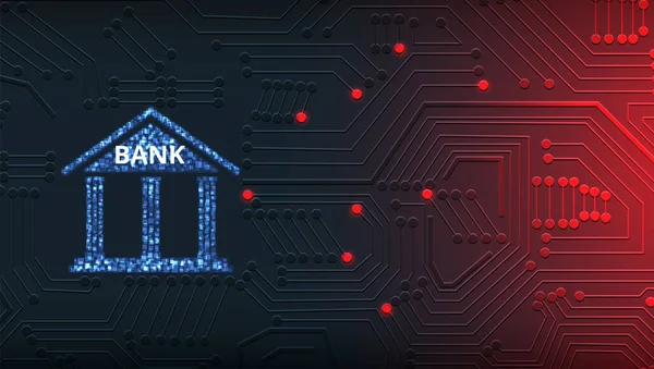 Conceito Crime Eletrônico Visualização Segurança Sistema Bancário Foi Destruída Com — Vetor de Stock