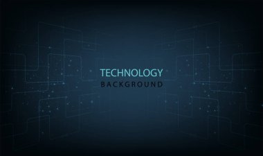  Soyut devre kartı teknolojisi arka planı. Vector soyut teknoloji illüstrasyon devre kartı koyu mavi arka plan. Yüksek teknoloji devre kartı bağlantı sistemi konsepti. 