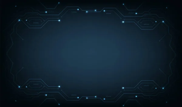 矢量未来线路板背景 深蓝色背景线路板技术 高科技数字技术概念 — 图库矢量图片