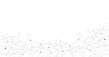 Beyaz arkaplandaki geometrik ağ çizgileri. Üçgen desen. Basit Üçgen elemanları ile Geometrik soyut arkaplan.