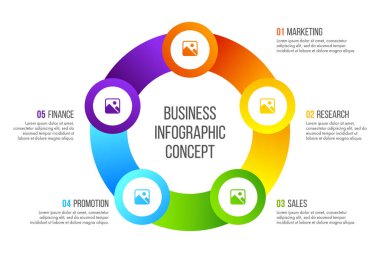 Zaman çizelgesi bilgi tasarım vektörü iş akışı düzeni, diyagram, yıllık rapor ve web tasarımı için kullanılabilir. 5 seçeneği, adımı veya süreci olan iş konsepti.