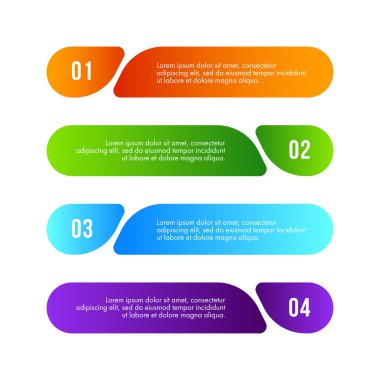 İş bilgi grafikleri tasarım vektörü iş akışı düzeni, diyagram, yıllık rapor ve web tasarımı için kullanılabilir. 4 seçeneği, adımı veya süreci olan iş konsepti.