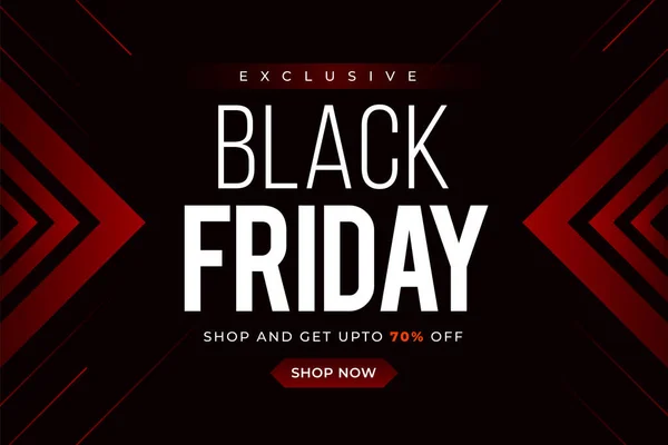 Black Friday Sale Red Gradient Abstract Element Black Background — Stock Vector