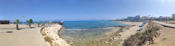 Panorama Bahía Higuera Día Soleado Protaras Chipre Abril 2021 — Foto de Stock