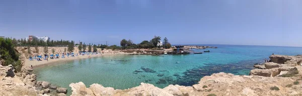 Panorama Van Vijgenboom Baai Een Zonnige Dag Protara Cyprus April — Stockfoto