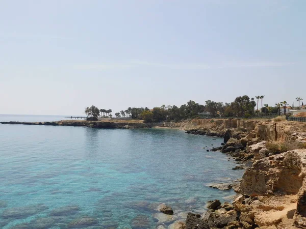 Insel Zypern Die Felsige Küste Zyperns Mittelmeerküste Seereise Blaues Meer — Stockfoto