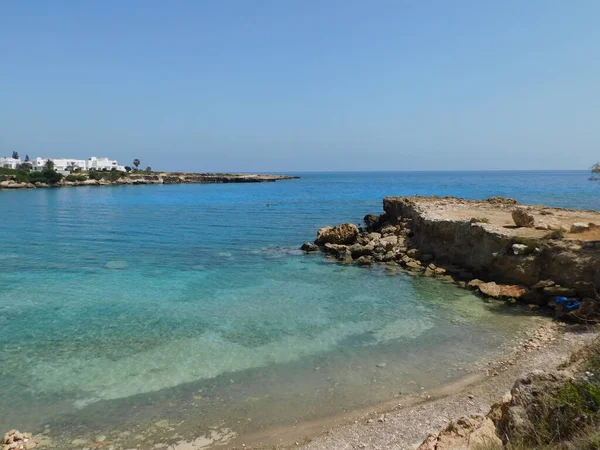 Остров Кипр Скалистое Побережье Кипра Средиземное Побережье Морской Тур Голубое — стоковое фото