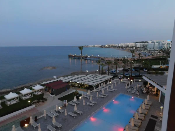 Вид Нічну Бухту Протарас Кіпр Квітень 2021 — стокове фото